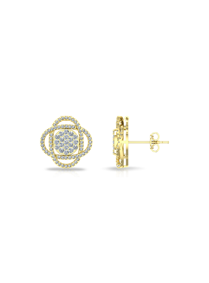 Lab Grown Diamond Earrings-14K Yellow Gold-ER683-14Y1