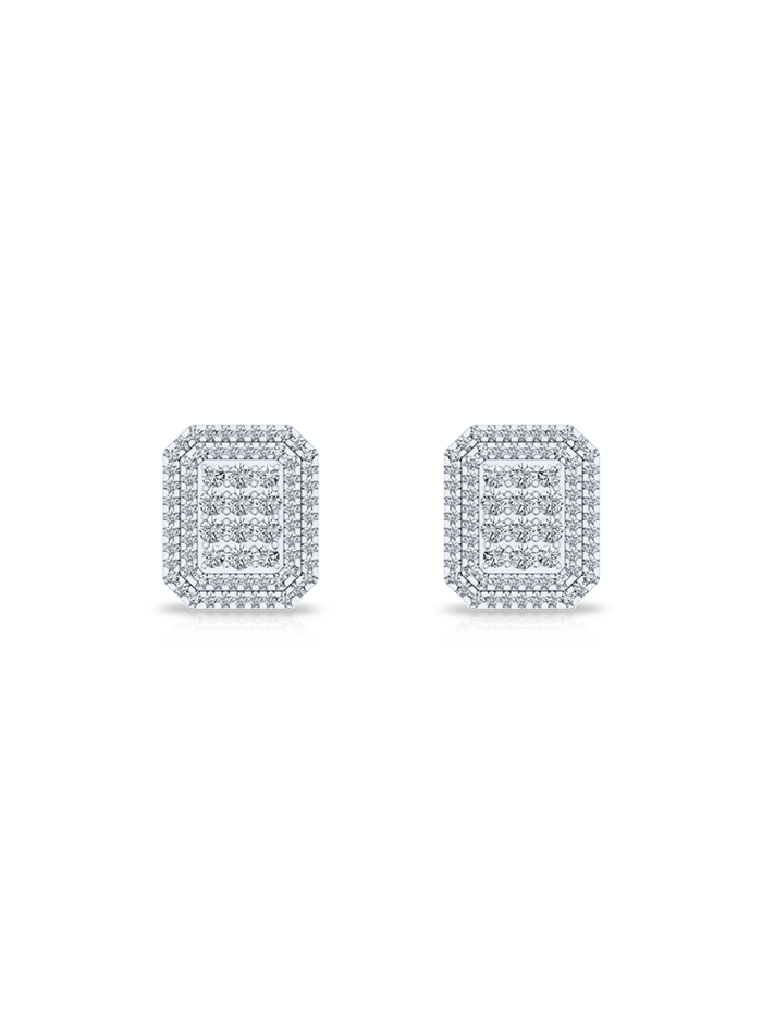 Lab Grown Diamond Transformable Earrings-14K White Gold-ER765-14W1